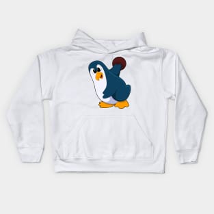 Penguin at Bowling with Bowling ball Kids Hoodie